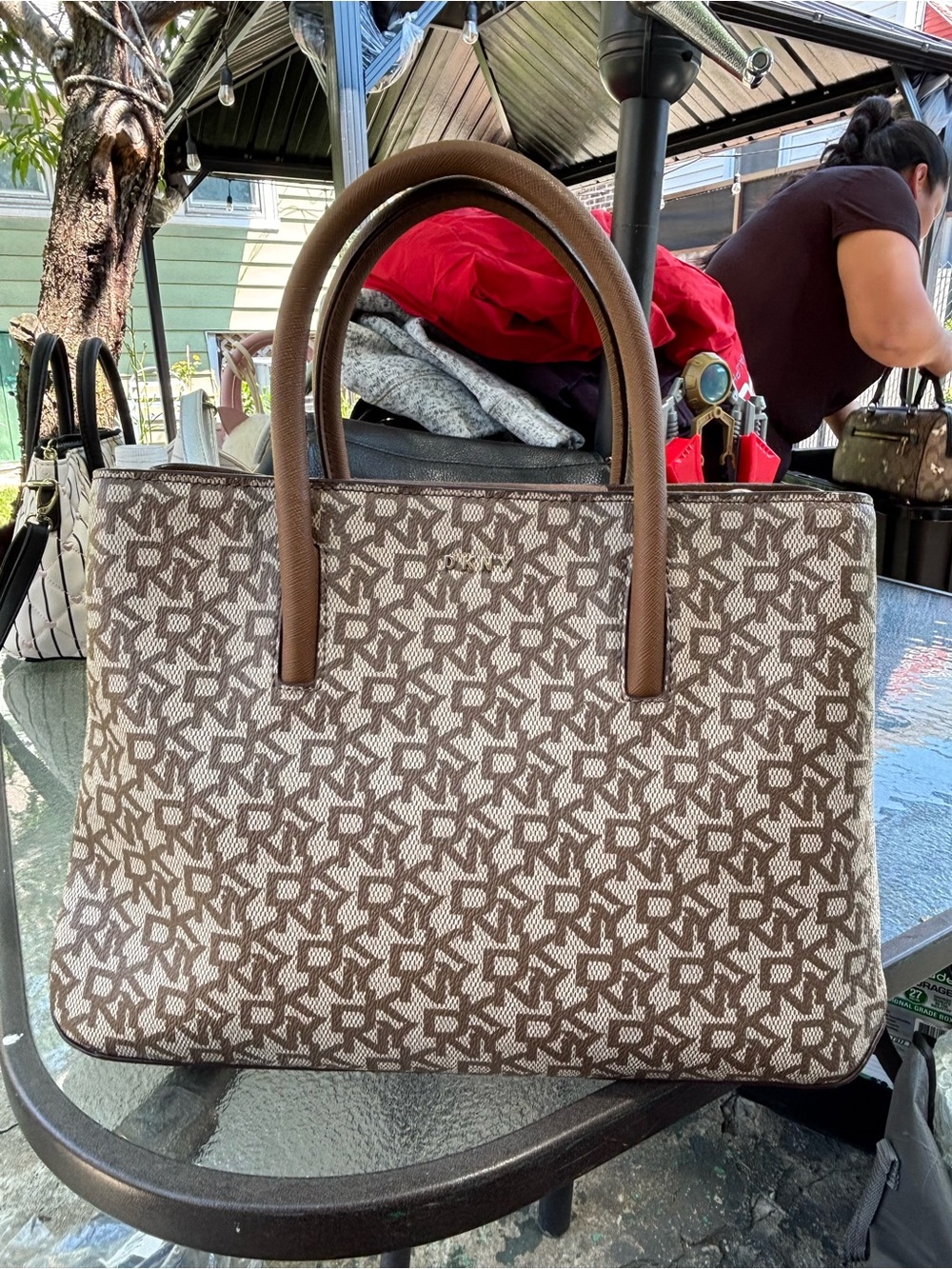 DKNY brown logo bag